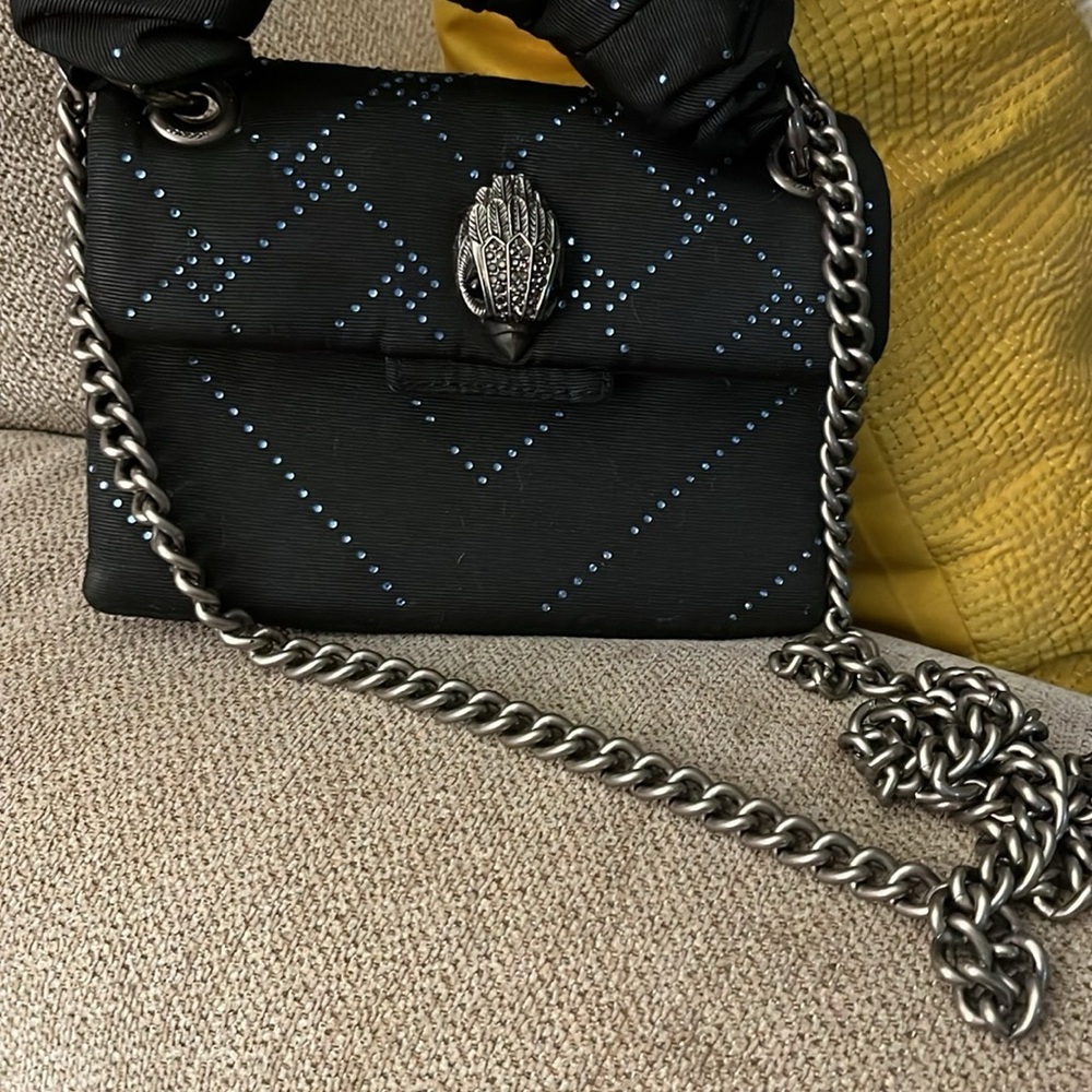 Kurt Geiger Black Crossbody Bag with Silver Chain